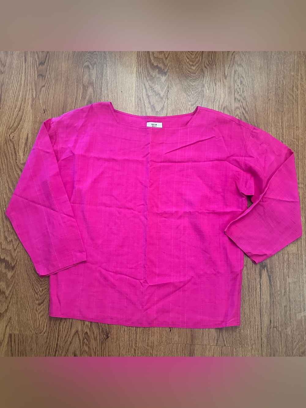 Maryam Nassir Zadeh Hot Hot Pink Silk Textured Top Blouse size small boxy